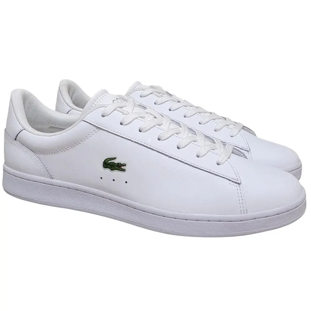 Lacoste Men Carnaby Set 224 Low Top Sneakers Size US 10.5 White Leather